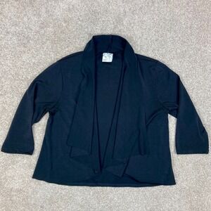 Naif Waterfall Open Front Cardigan Women S Black 3/4 Sleeve Layering Minimalist